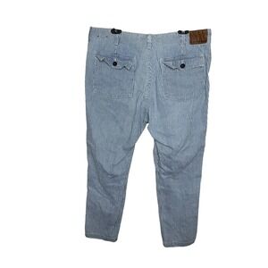 J Crew POINT SUR DENIM Women's 38 x 29" Striped Utility Pants Flap Pocket